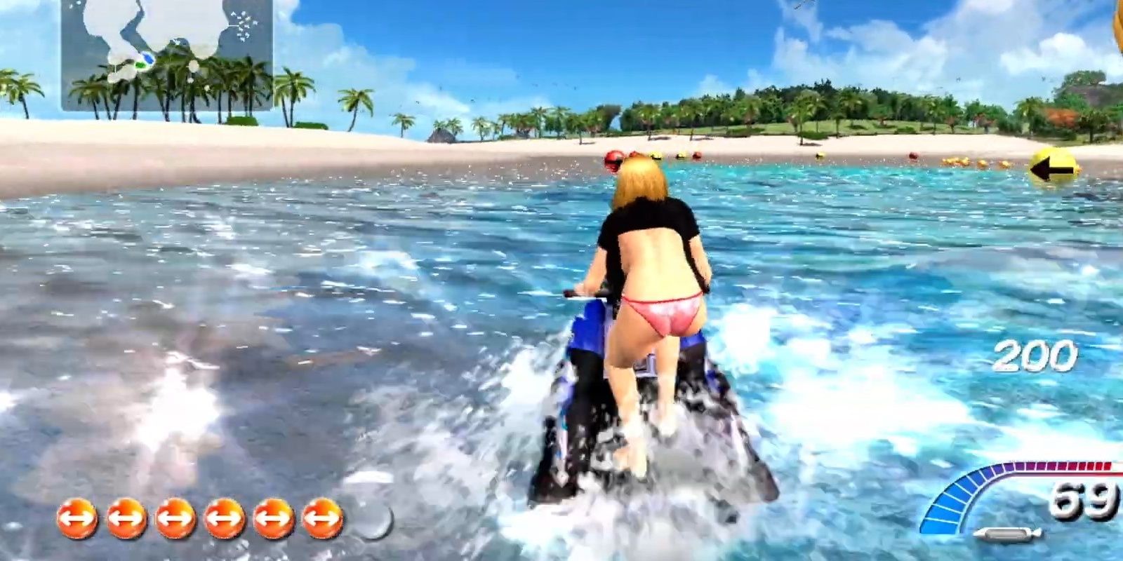 Tina racing on Jet Skis in Dead or Alive Xtreme 2.