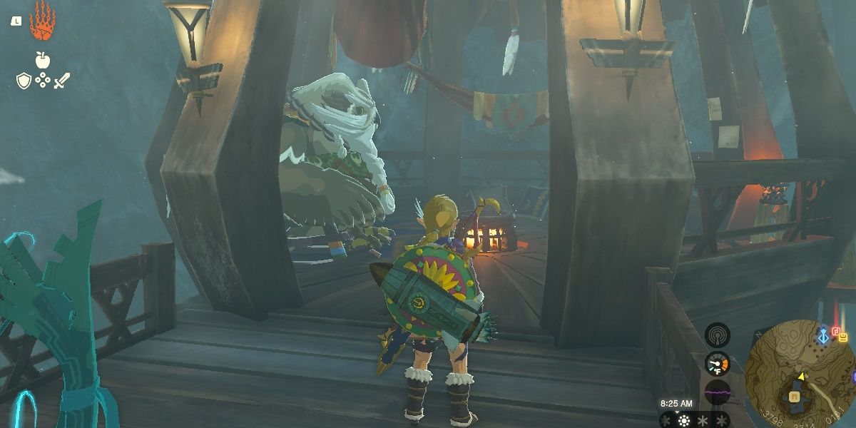 Link approaches a Swallow Bow at the Flight Range in The Legend of Zelda: Tears of the Kingdom.