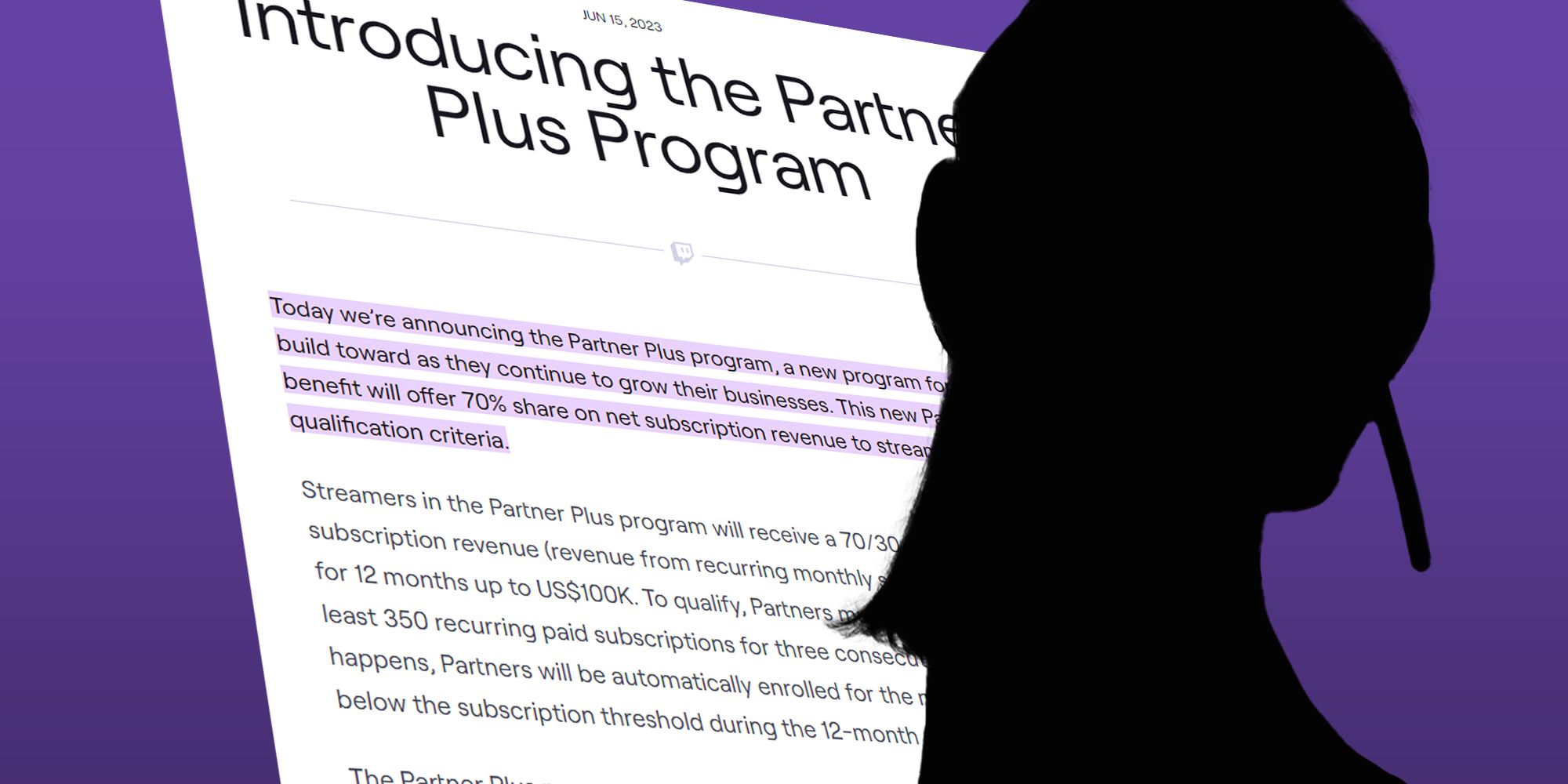 Twitch Partner Plus streamer silhouette