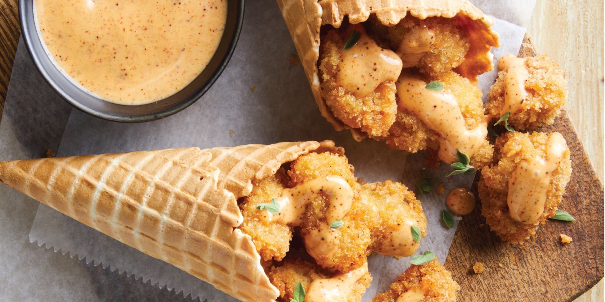 Ultimate Gamers Cookbook Chicken in waffle cones