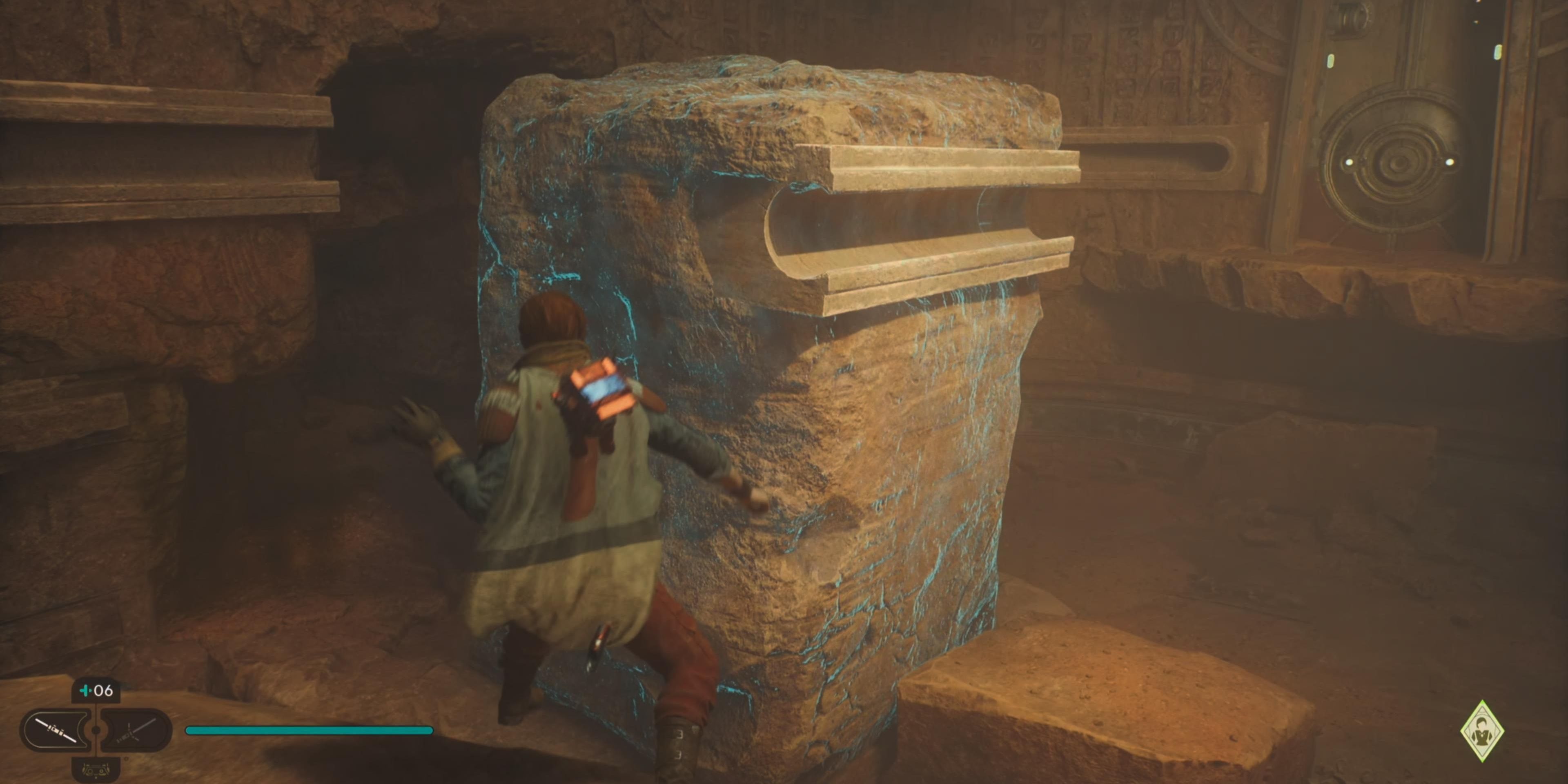 Use the Force to fix the wall for the orb