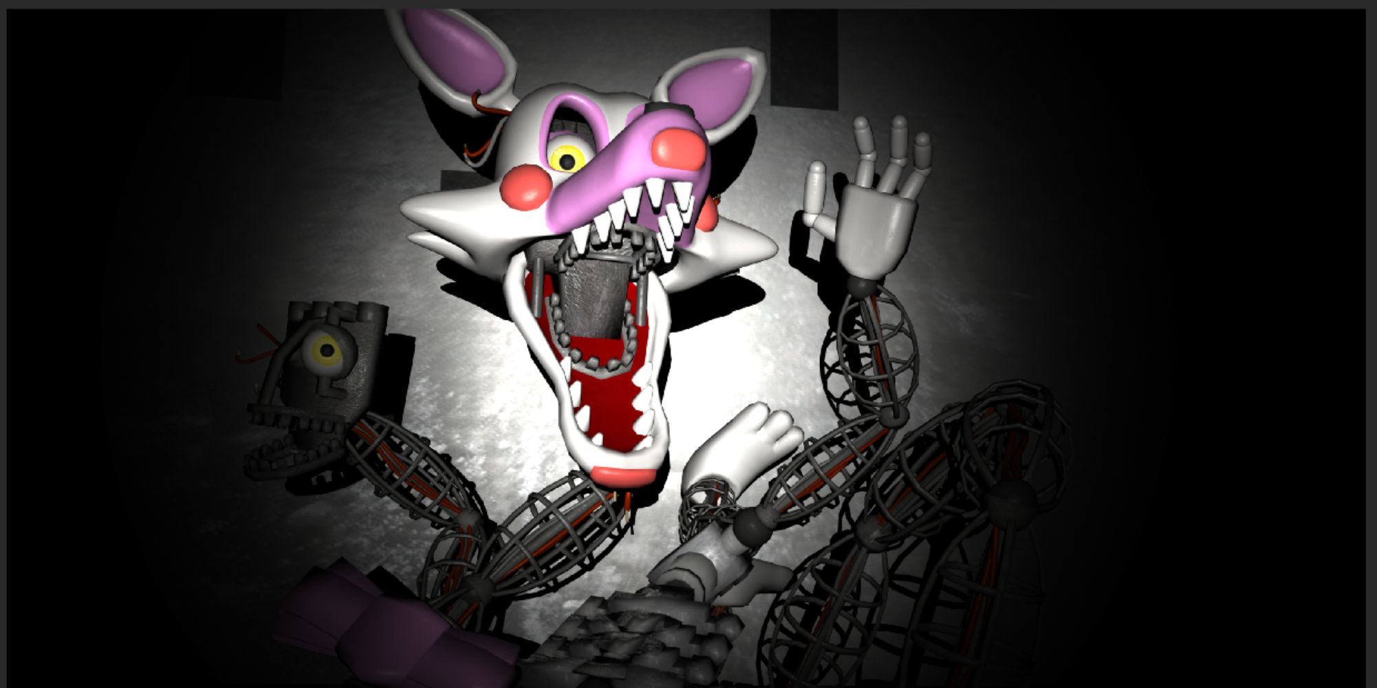 mangle from five nights at freddy's in a dark frame