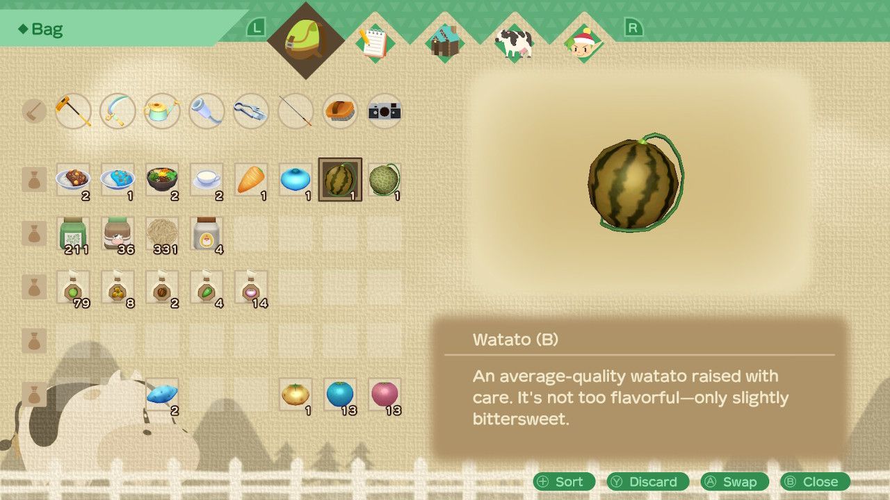 watato highlighted in inventory story of seasons a wonderful life best crops