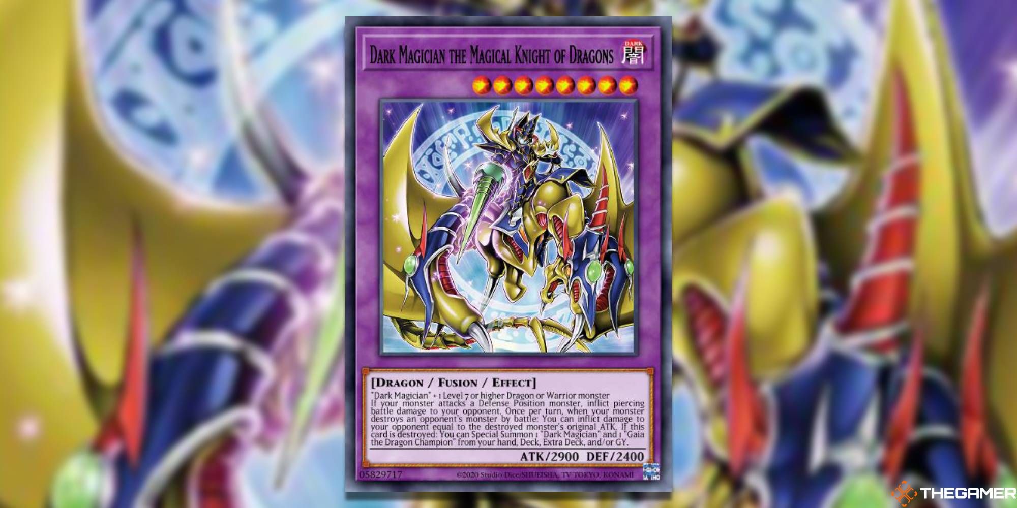 YGO Dark Magician the Knight of Dragon Magic card and art background