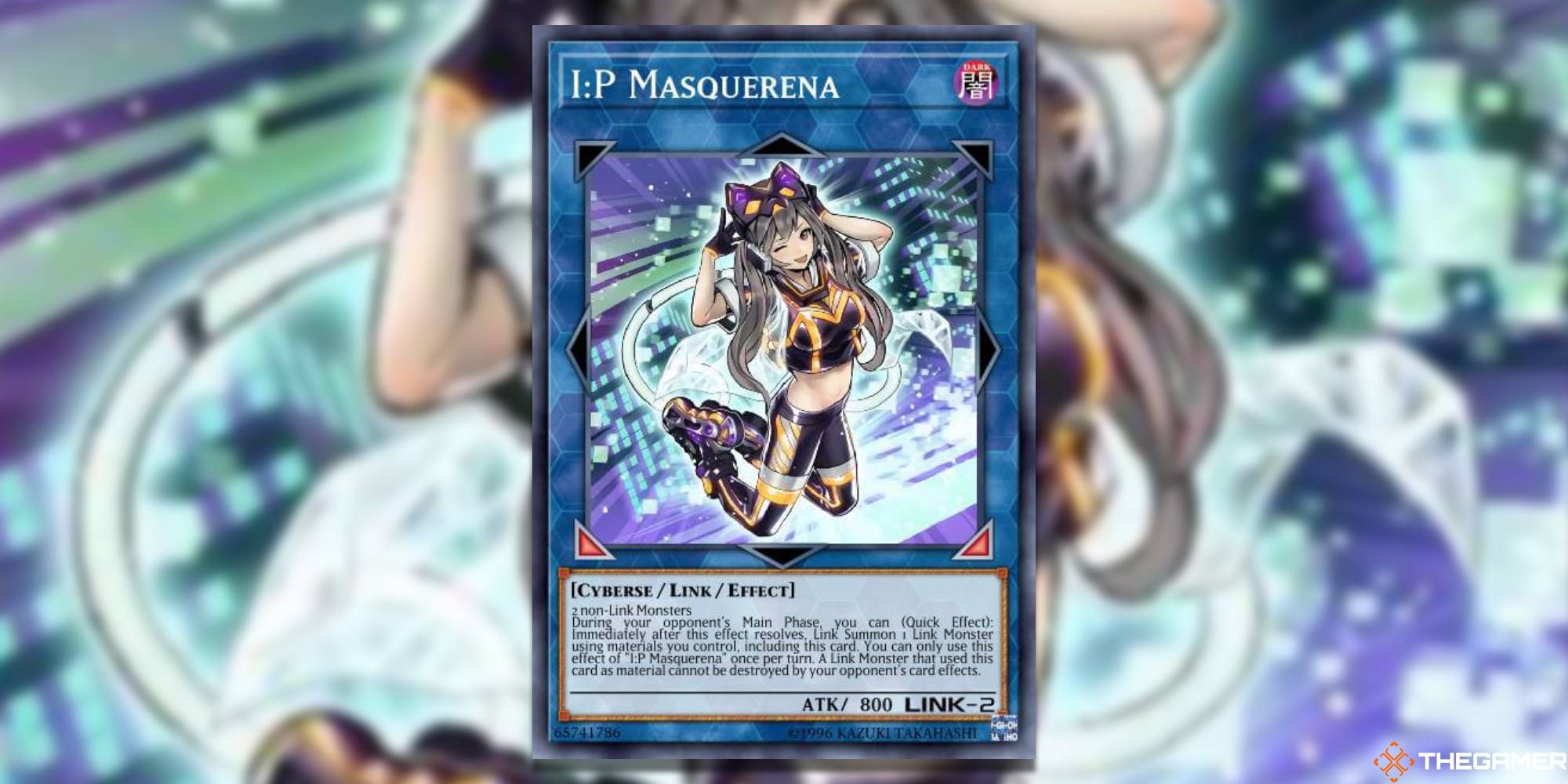 YGO IP Masquerena card and art background