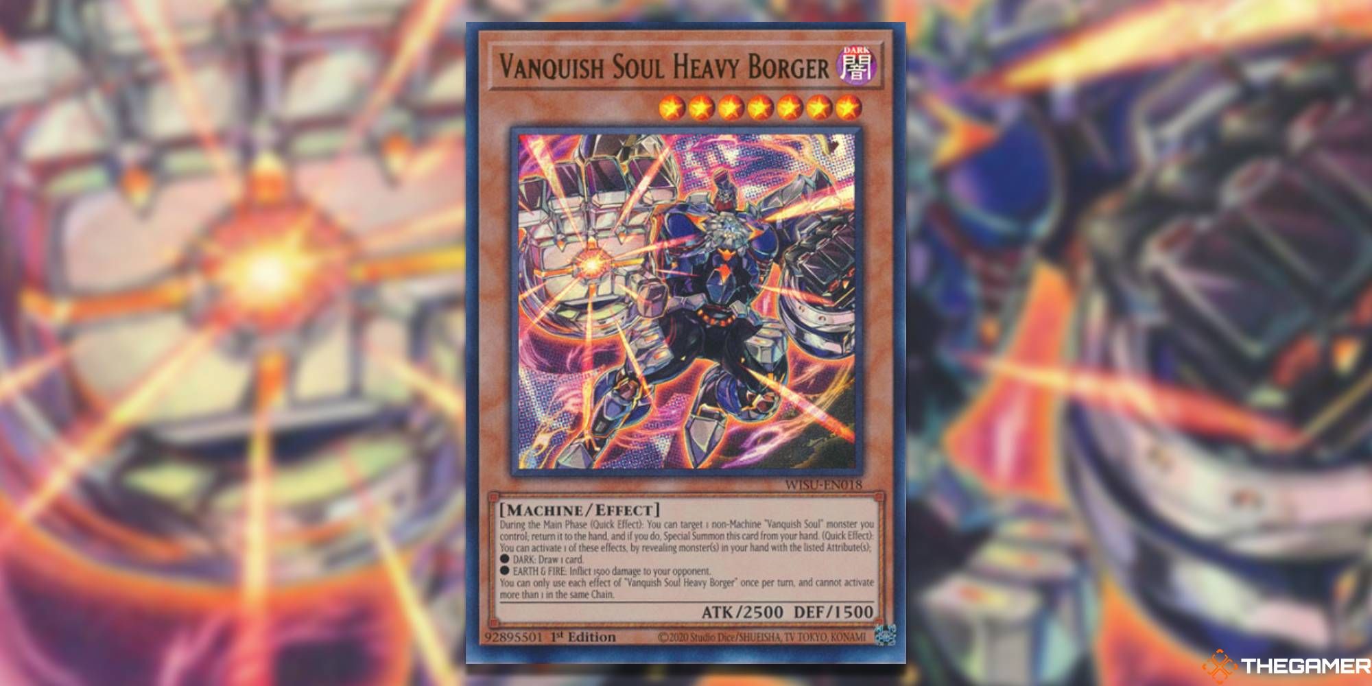 YGO Vanquish Soul Heavy Borger card and art background