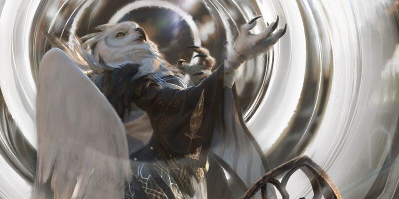 white owlin surrounded by a circular magic effect