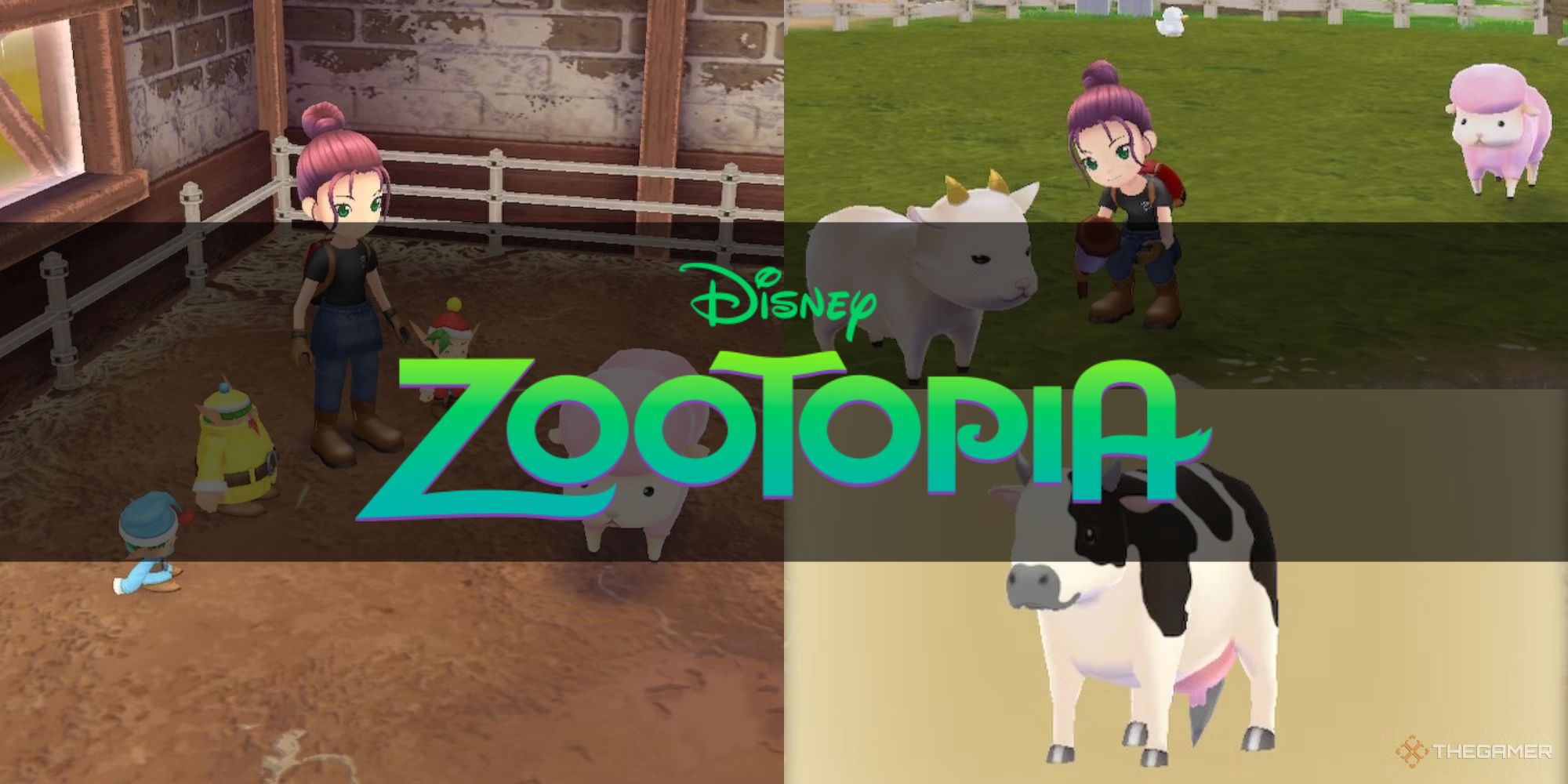 Zootopia logo overlayed on Story of Seasons A Wonderful Life