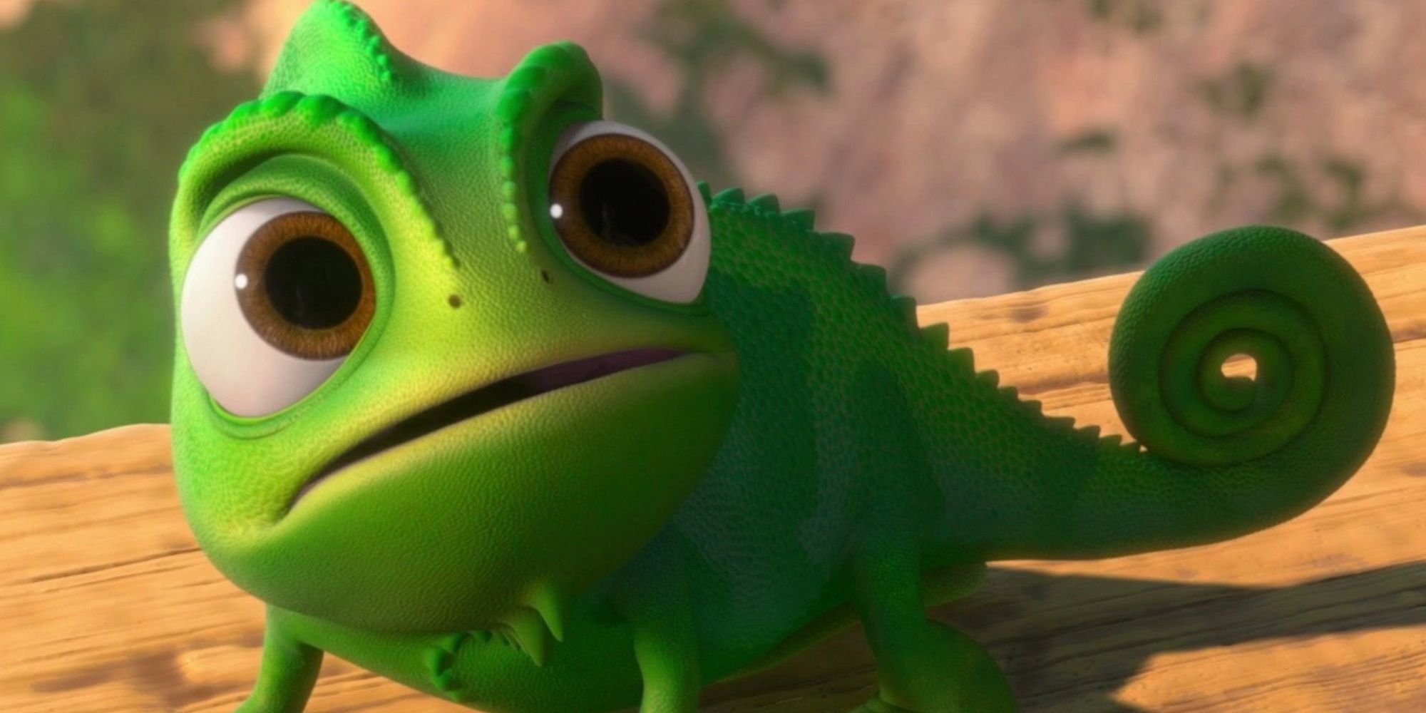 A close-up of Pascal in Tangled