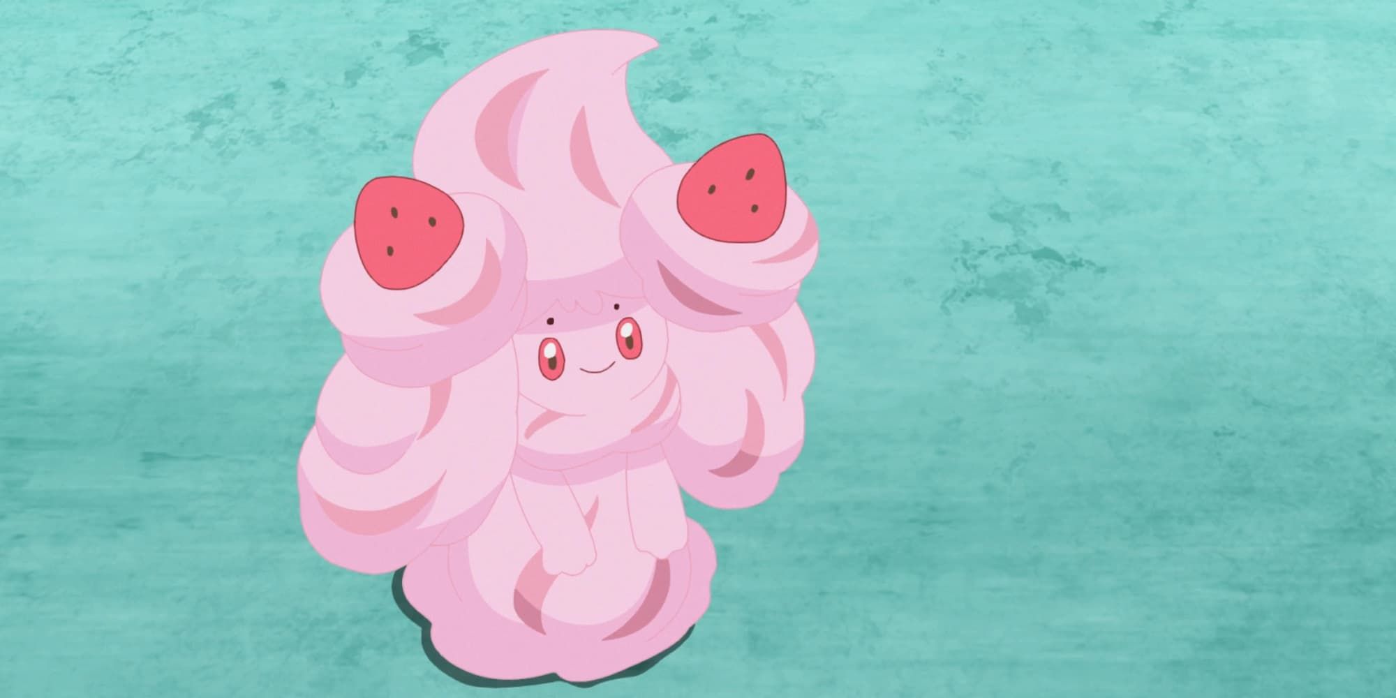 Opal's Alcremie smiles in Pokemon.