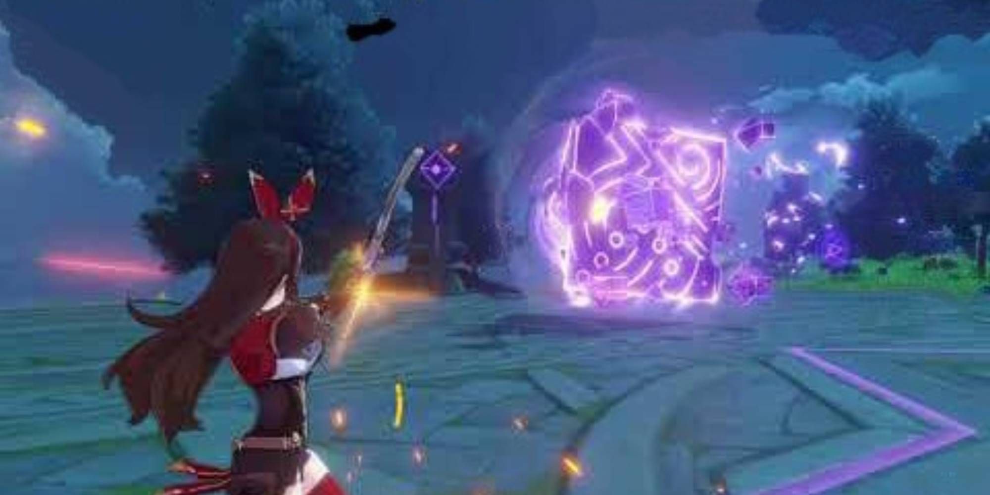 Amber Verses the Electro Hypostasis in Genshin Impact