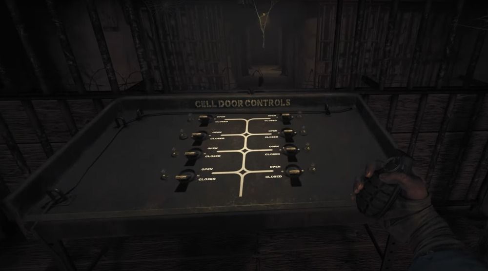 Looking at the Cell Door control panel inside the Warden's Office.