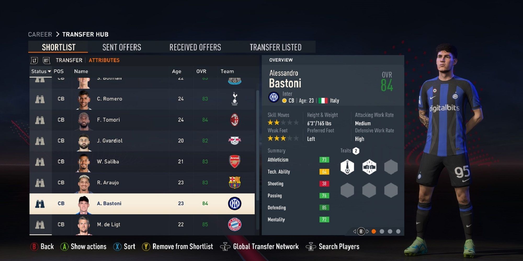 An image of Alessandro Bastoni in FIFA 23
