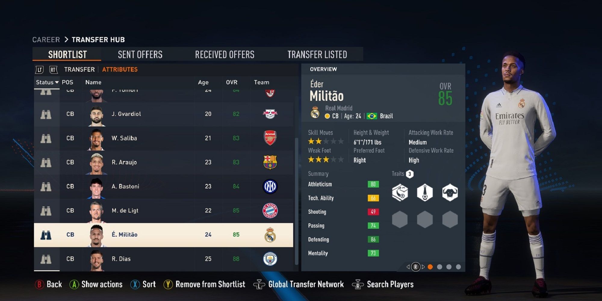 An image of Eder Militao in FIFA 23