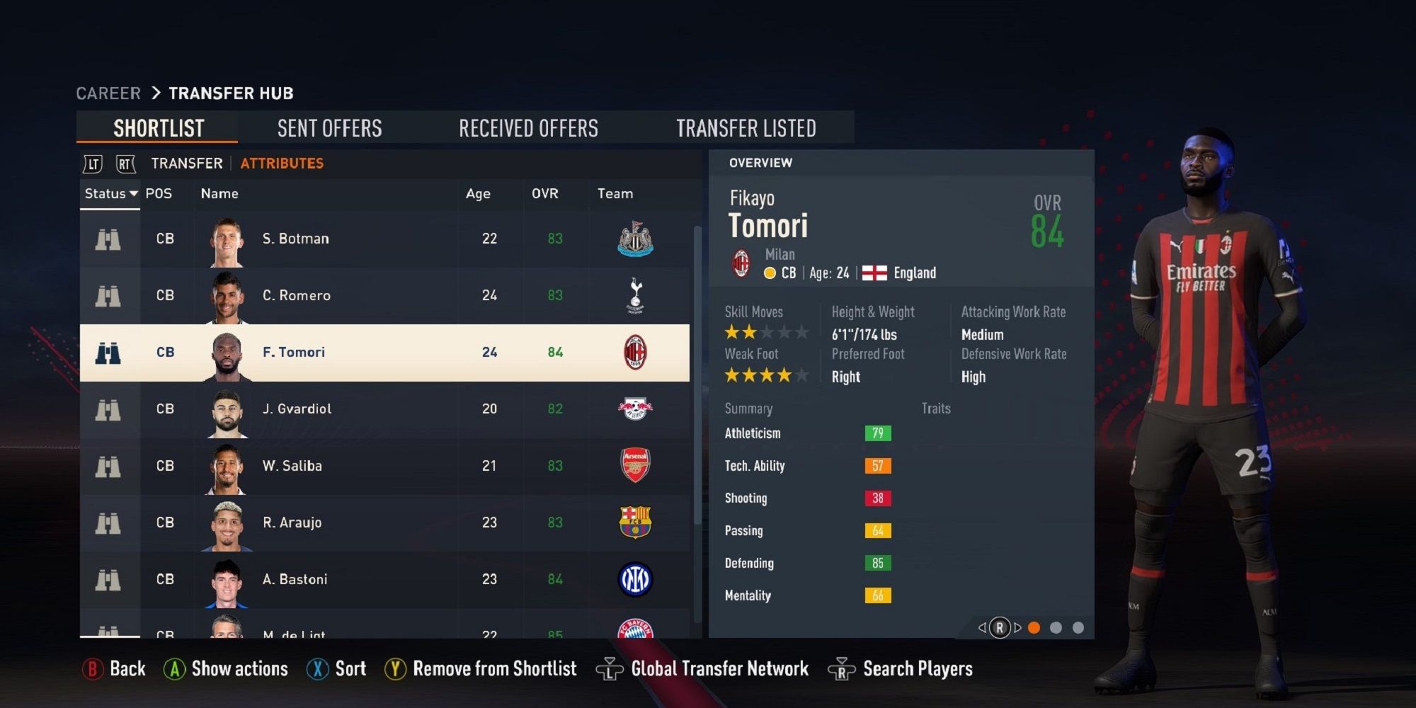 An image of Fikayo Tomori in FIFA 23