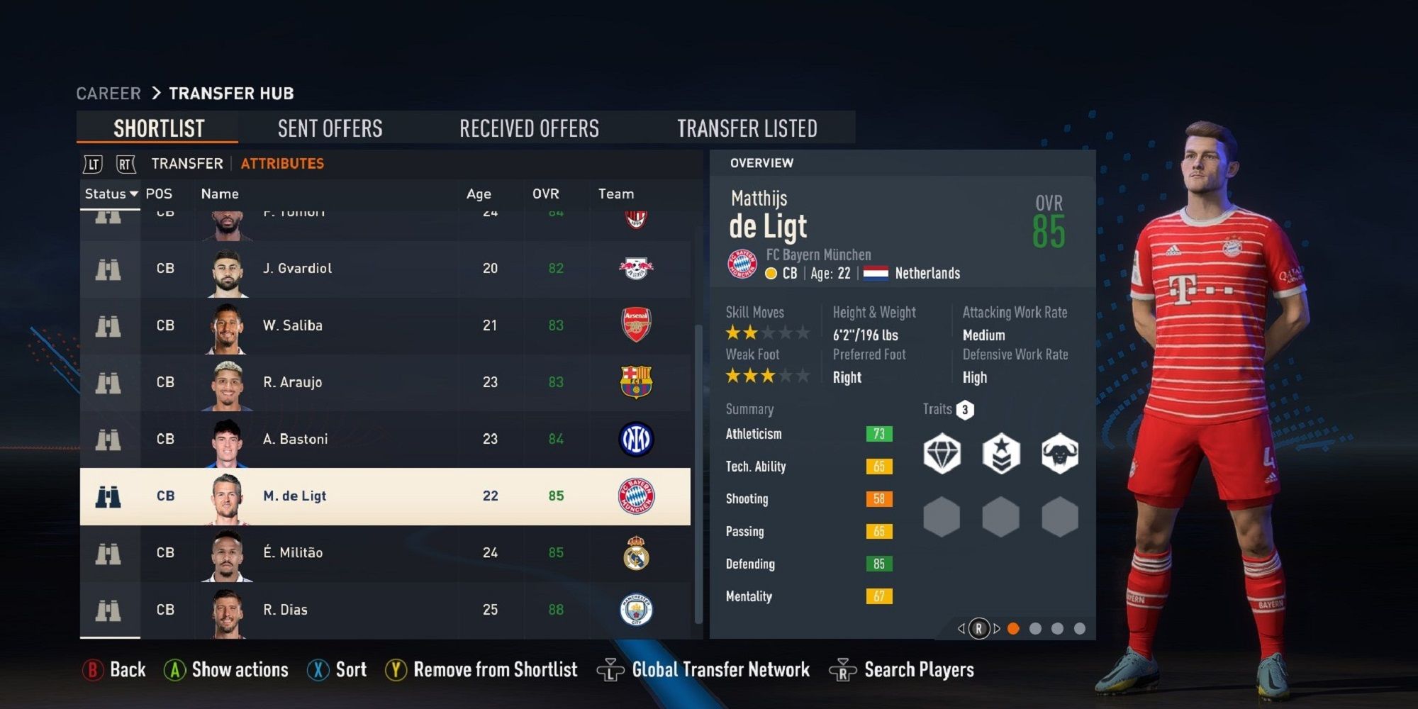 An image of Matthijs de Light in FIFA 23