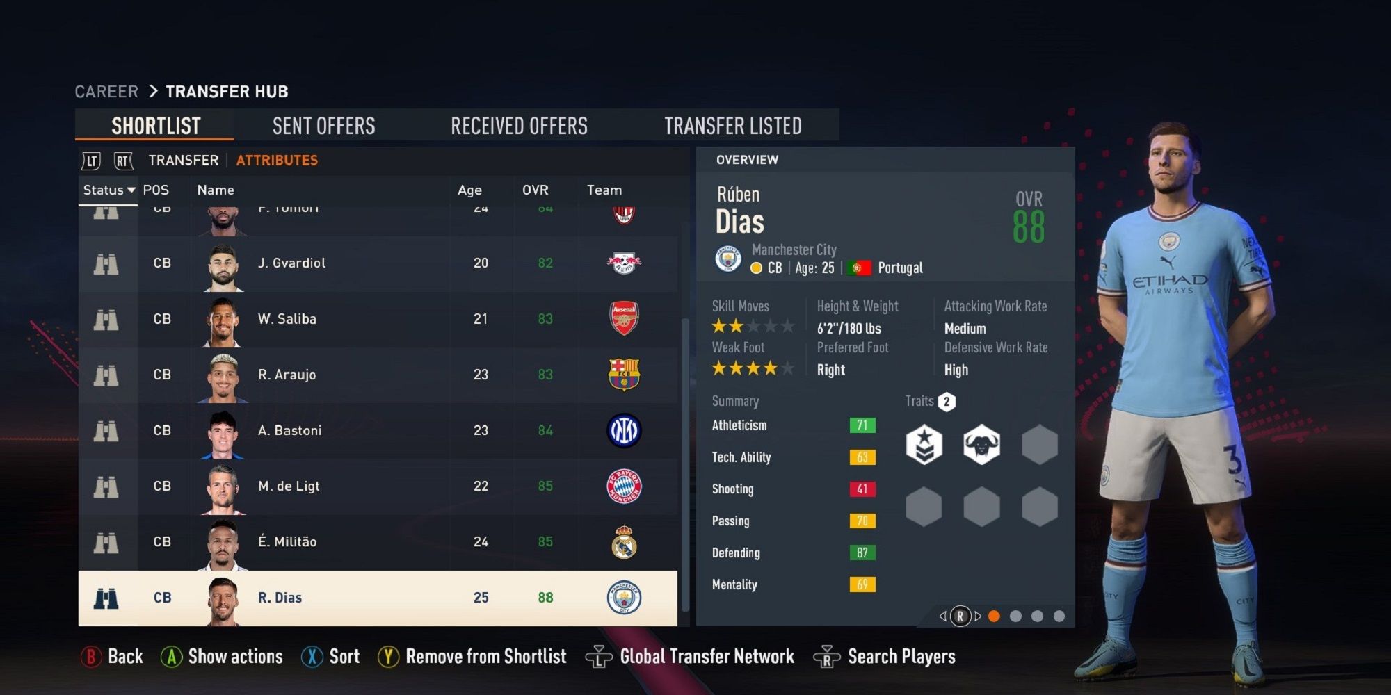 An image of Ruben Dias in FIFA 23