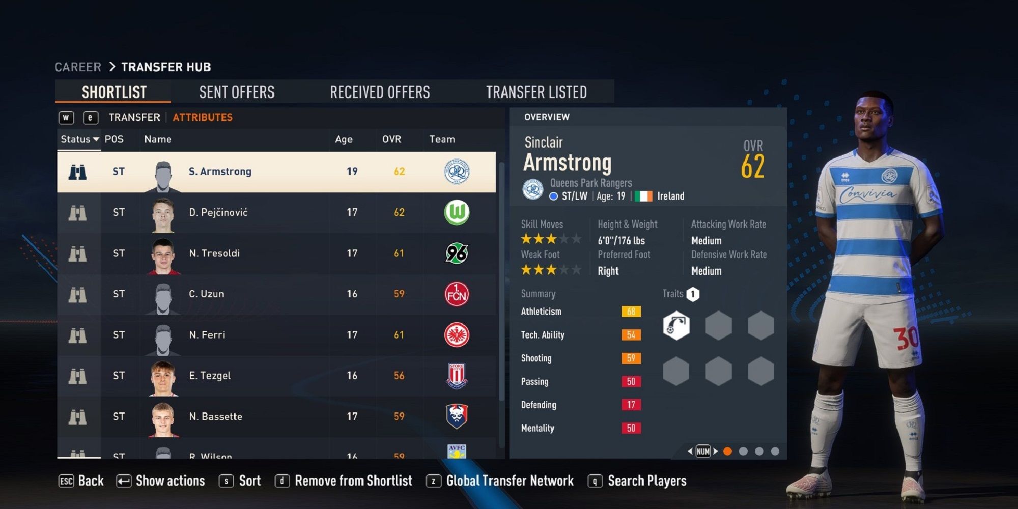 An image of Sinclair Armstrong in FIFA 23