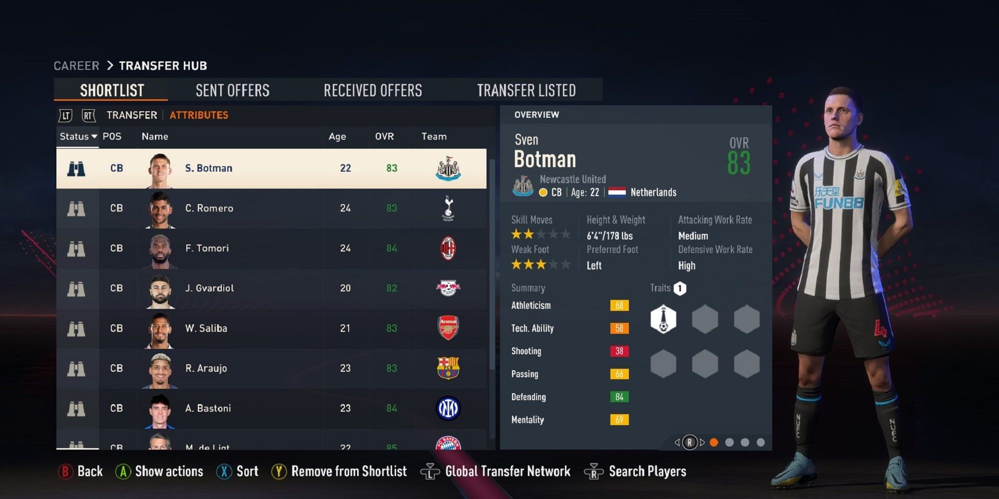 An image of Sven Botman in FIFA 23