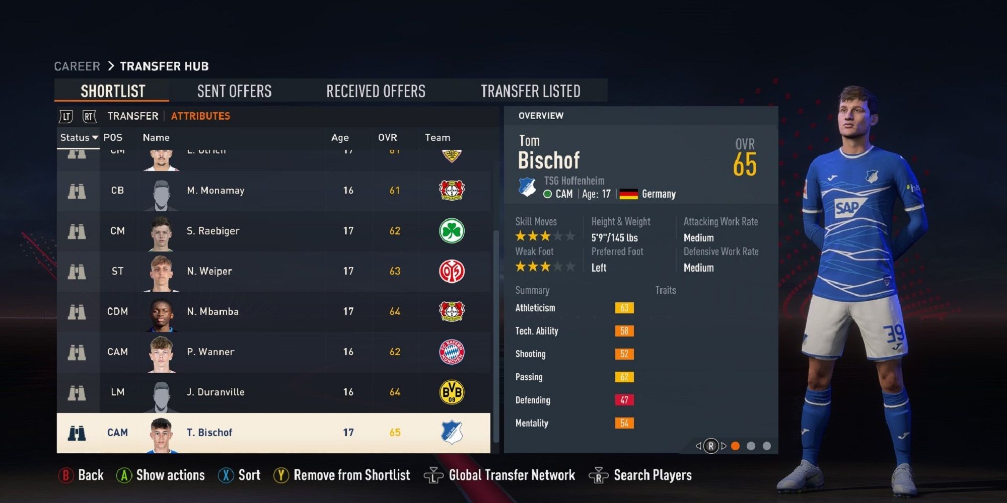 An image of Tom Bischof in FIFA 23