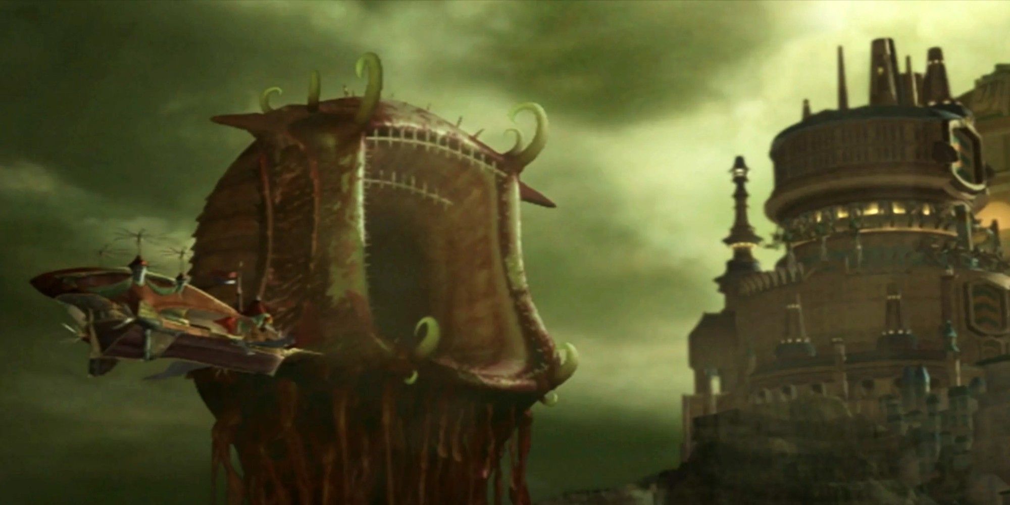 Atomos preparing to attack Lindblum in FInal Fantasy 9