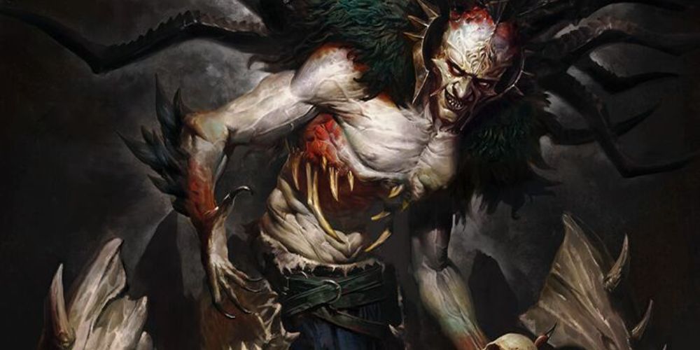 Baal grinning at the player