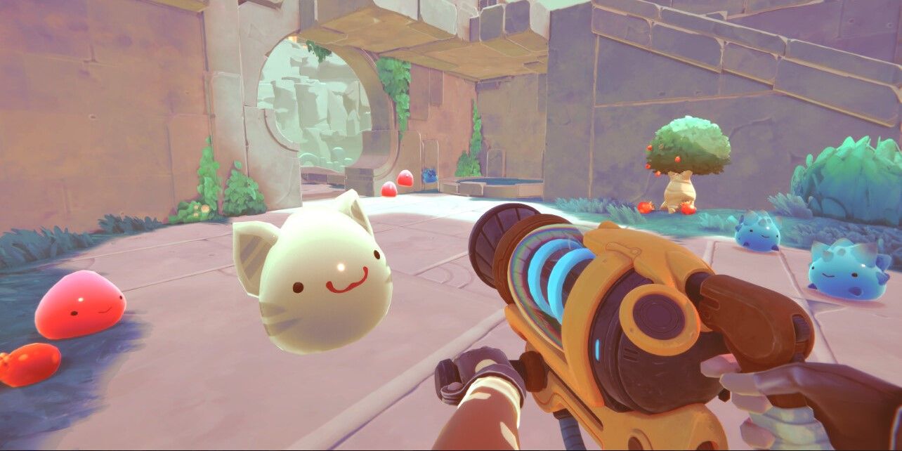Beatrix coming across cute slimes to capture