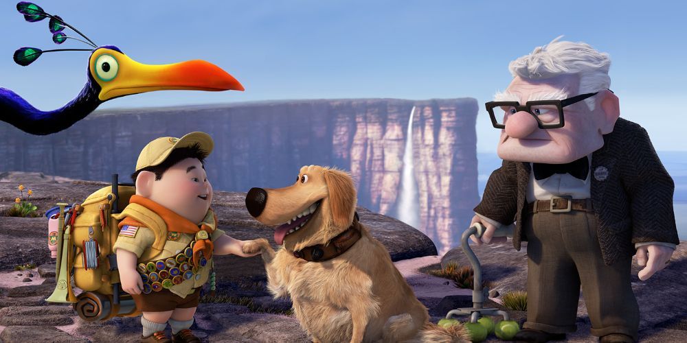 Carl and Russel meeting Dug in Paradise Falls