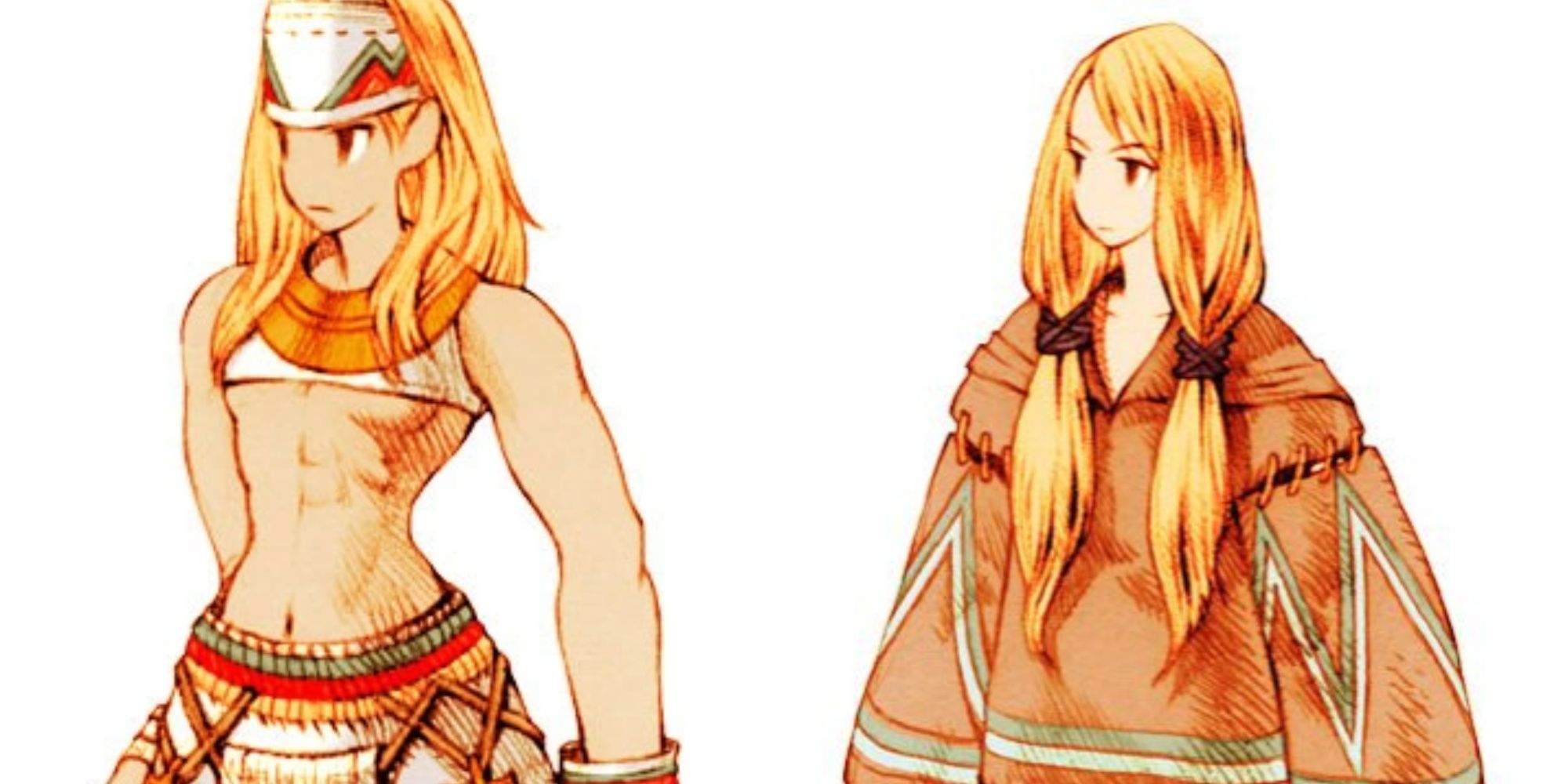 Male and female geomancer portraits in Final Fantasy Tactics 