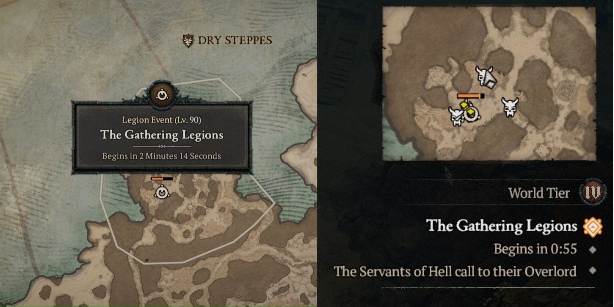 Gathering Legions Event On Map And Mini Map In Diablo 4
