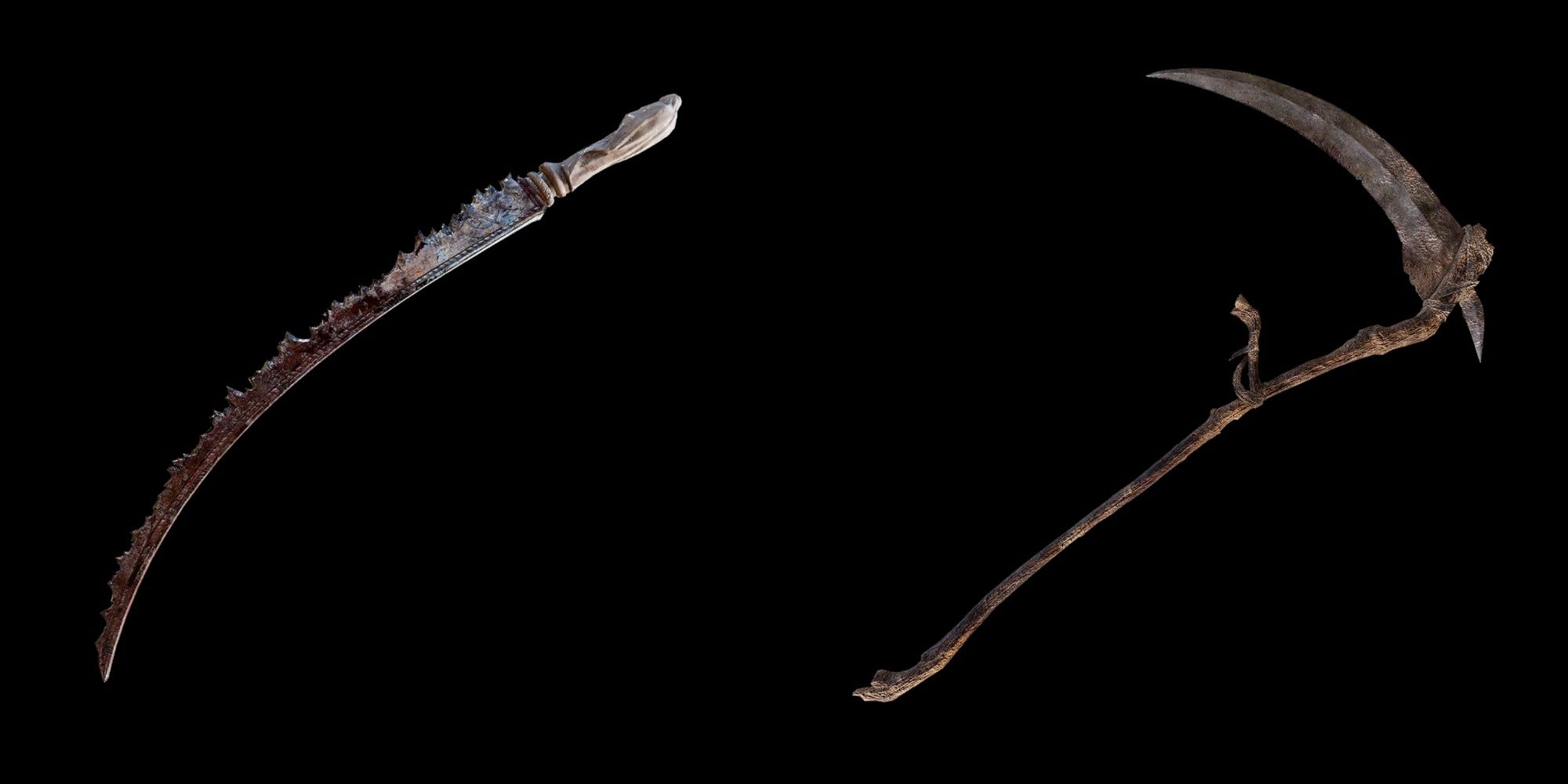 Scavenger's Curved Sword and Grave Scythe Elden Ring