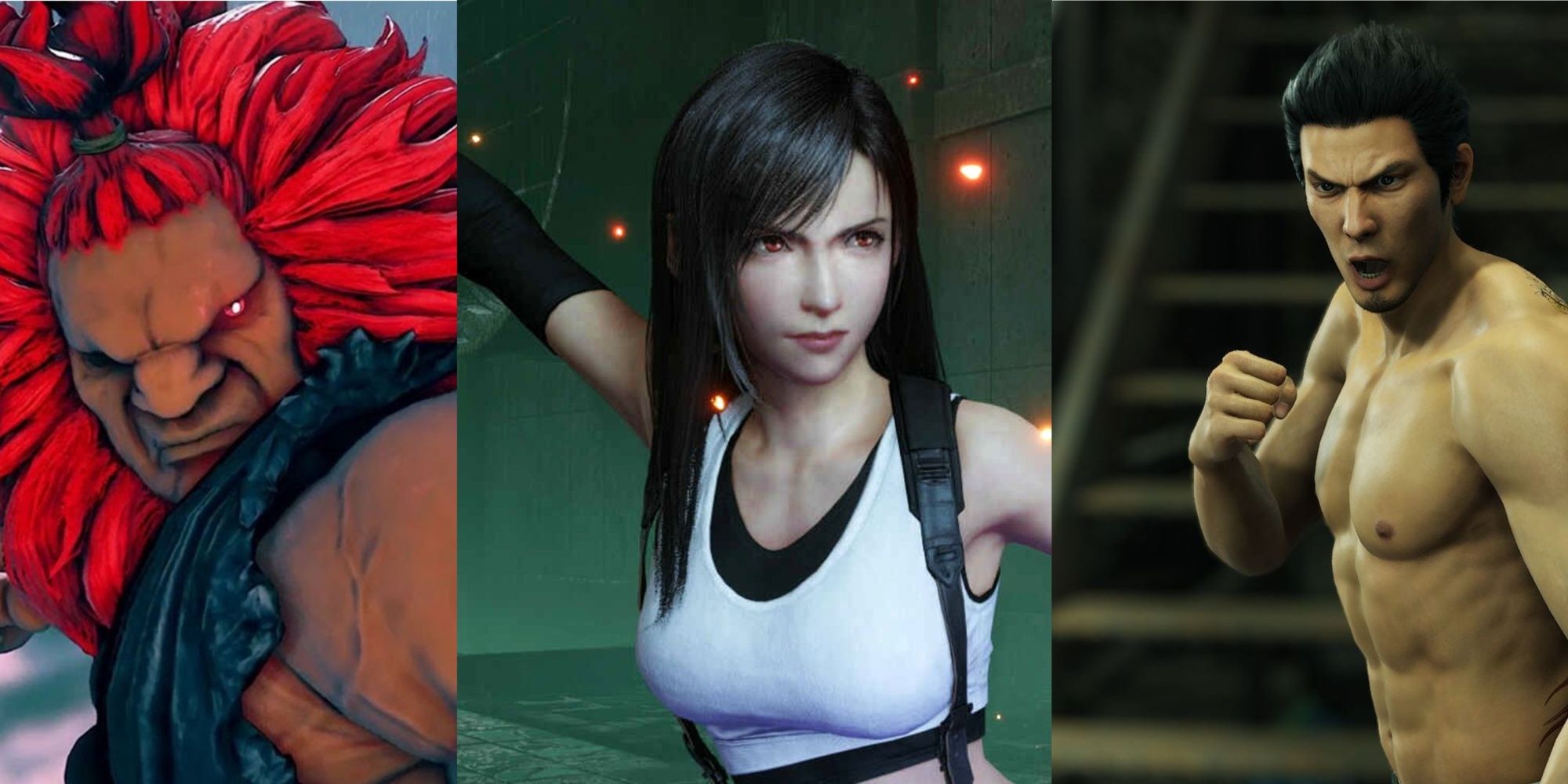 Akuma Left, Tifa Middle, Kiryu Right