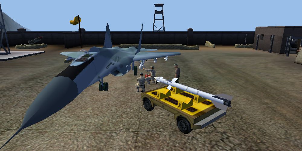 a fighter jet is refueled in conflict: desert storm (2002)
