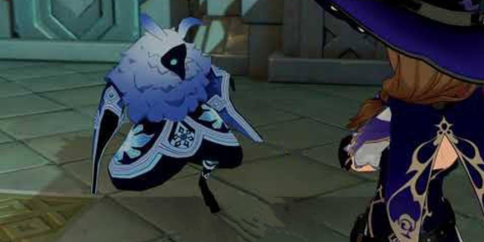 Cryo Abyss Mage and Mona in Genshin Impact