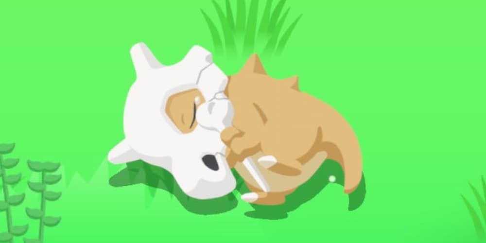 Cubone sleeps curled up in a ball in Pokemon Sleep.