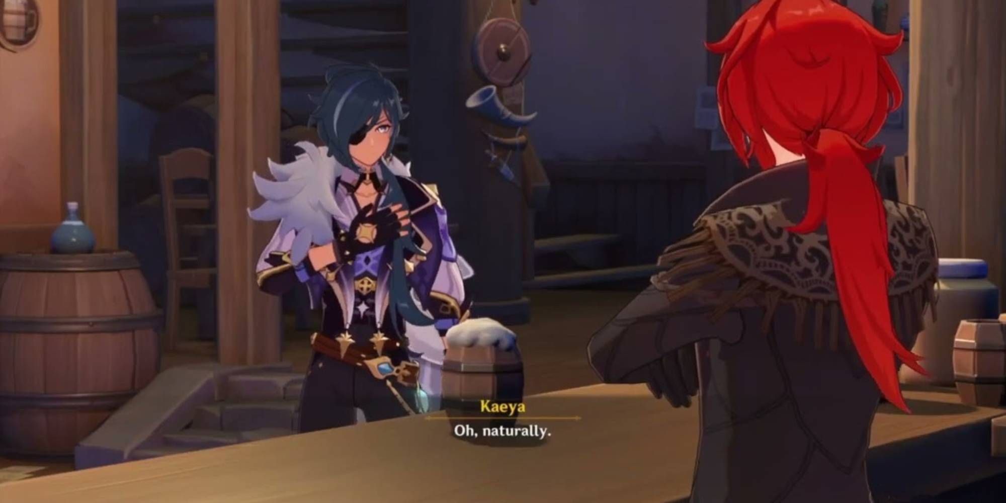 Diluc and Kaeya speaking in Genshin Impact