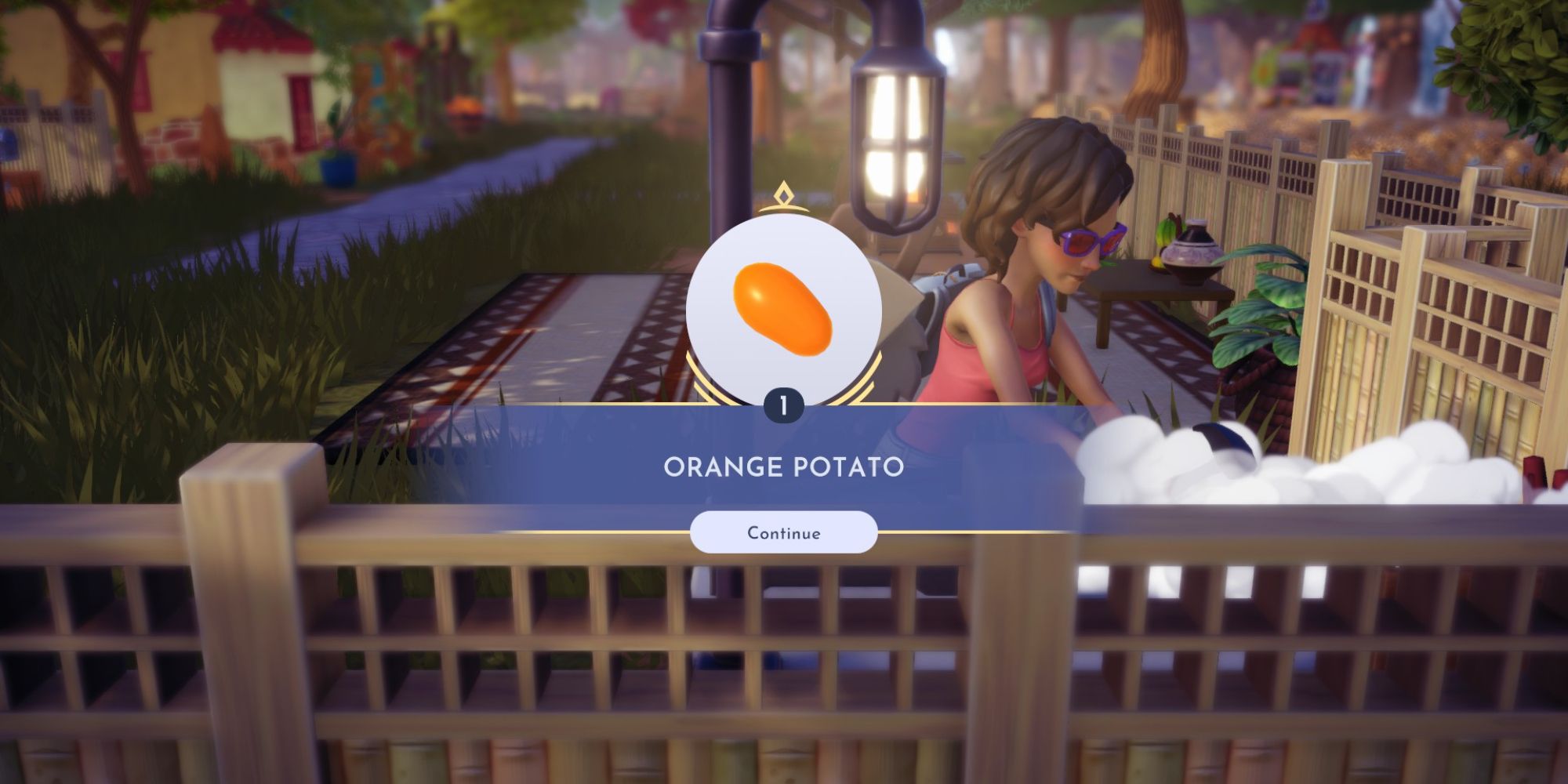 disney dreamlight valley player crafting orange potato