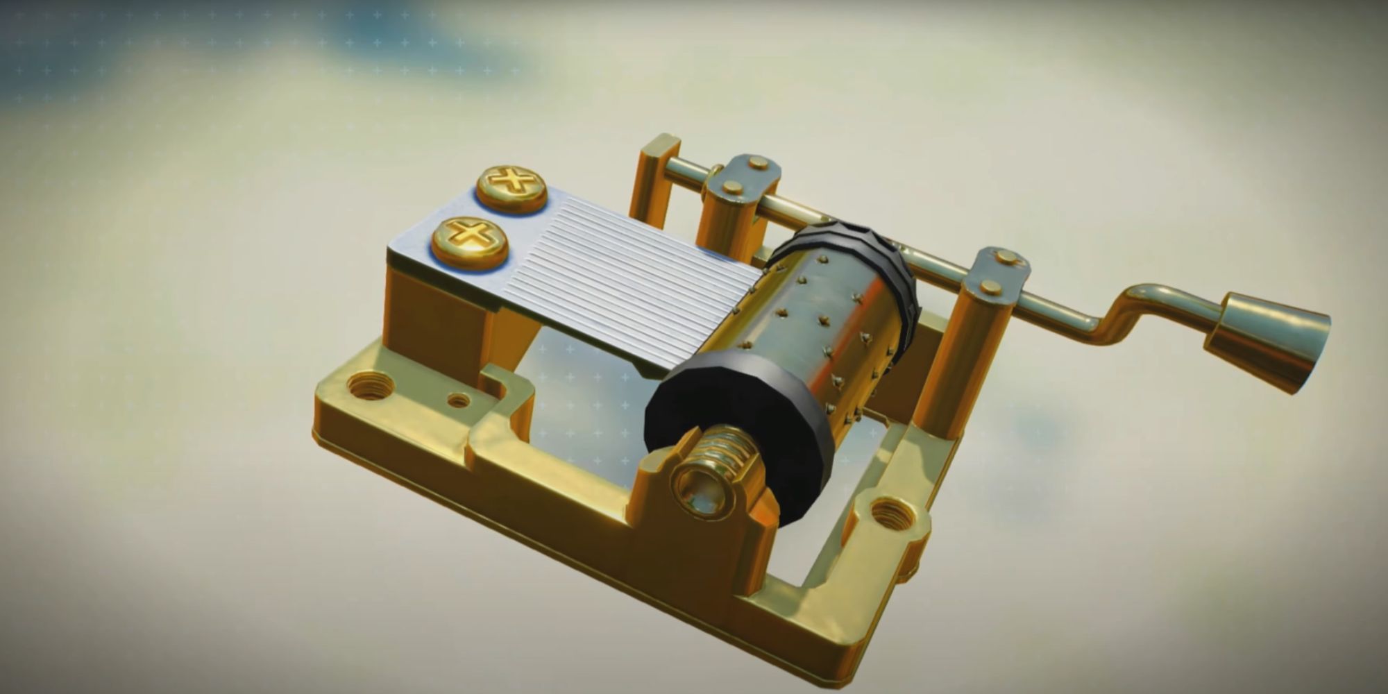 An image of the mechanical harp that plays music from Pikmin 3's title screen.