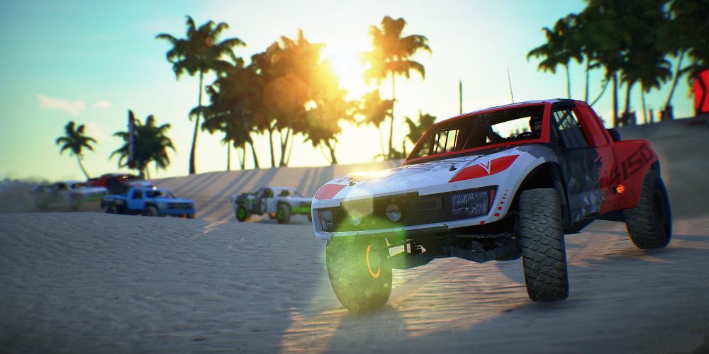 Driving over sand dunes
