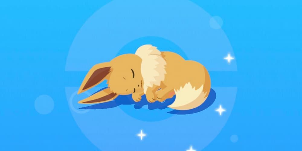 Eevee sleeps peacefully in Pokemon Sleep.