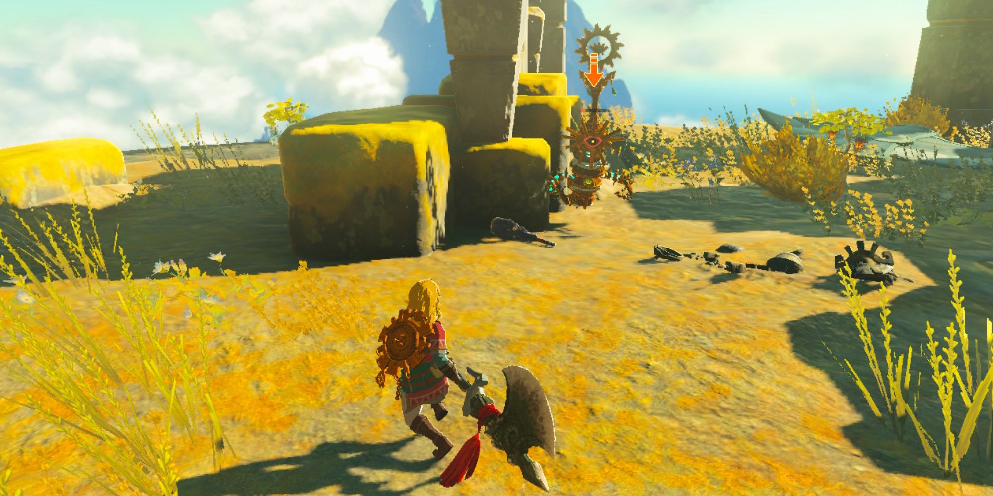 Link fights a Soldier Construct to get a Sage's Will.