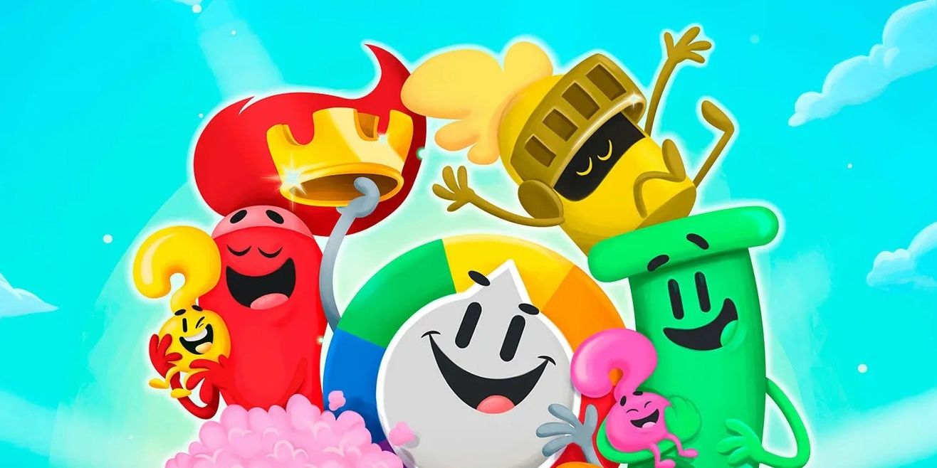 a group of cartoon characters of inanimate objects pose in front of a blue background