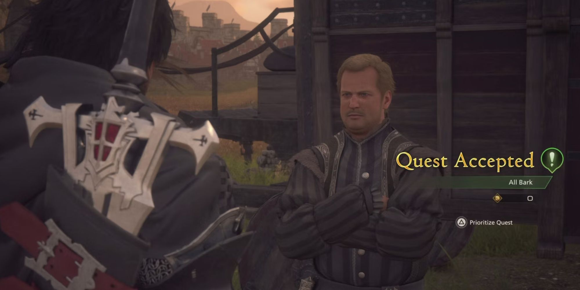 Clive accepting the All Bark Sub Quest in Final Fantasy 16