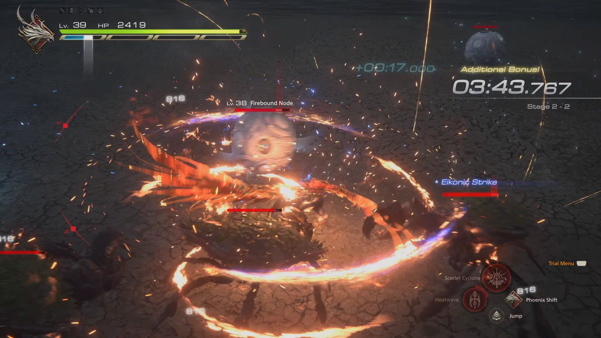 Final Fantasy 16, Phoenix Trial, Landing the Scarlet Cyclone on the crabs