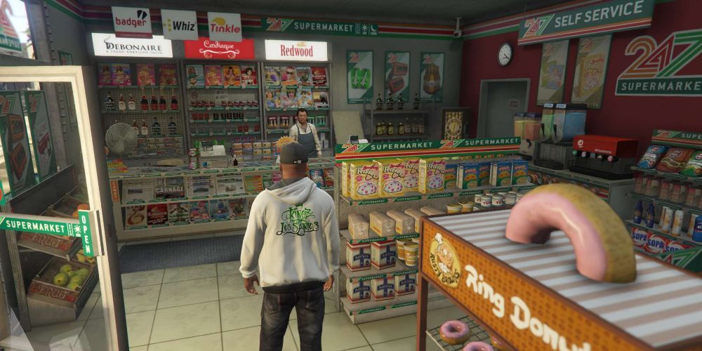 Franklin inside a convenience stor