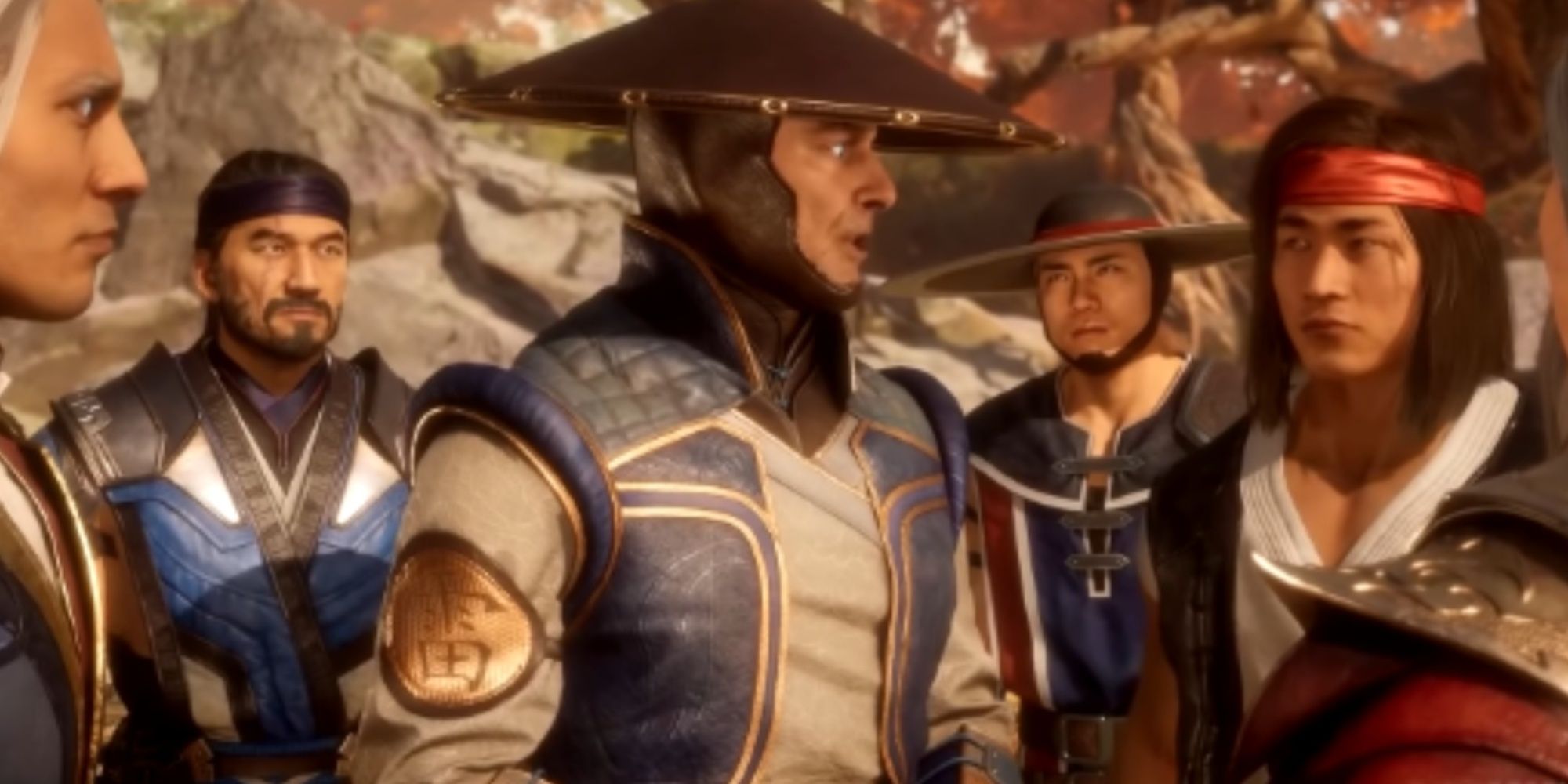 Fujin, Sub-Zero, Raiden, Kung Lao, Liu Kang, And Shang Tsung Discussing How To Take Out Kronika-1