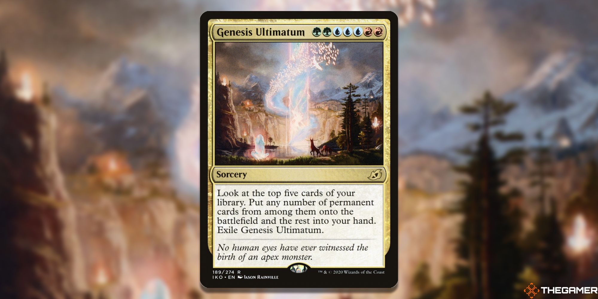 Image of the Genesis Ultimatum card in Magic: The Gathering, with art by Jason Rainville
