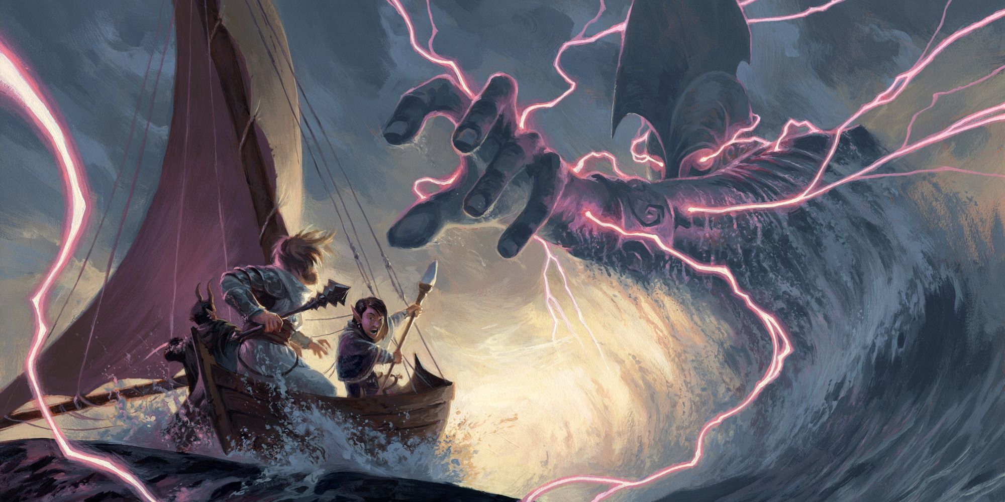 3 sailors on small raft fight massive storm giant at sea