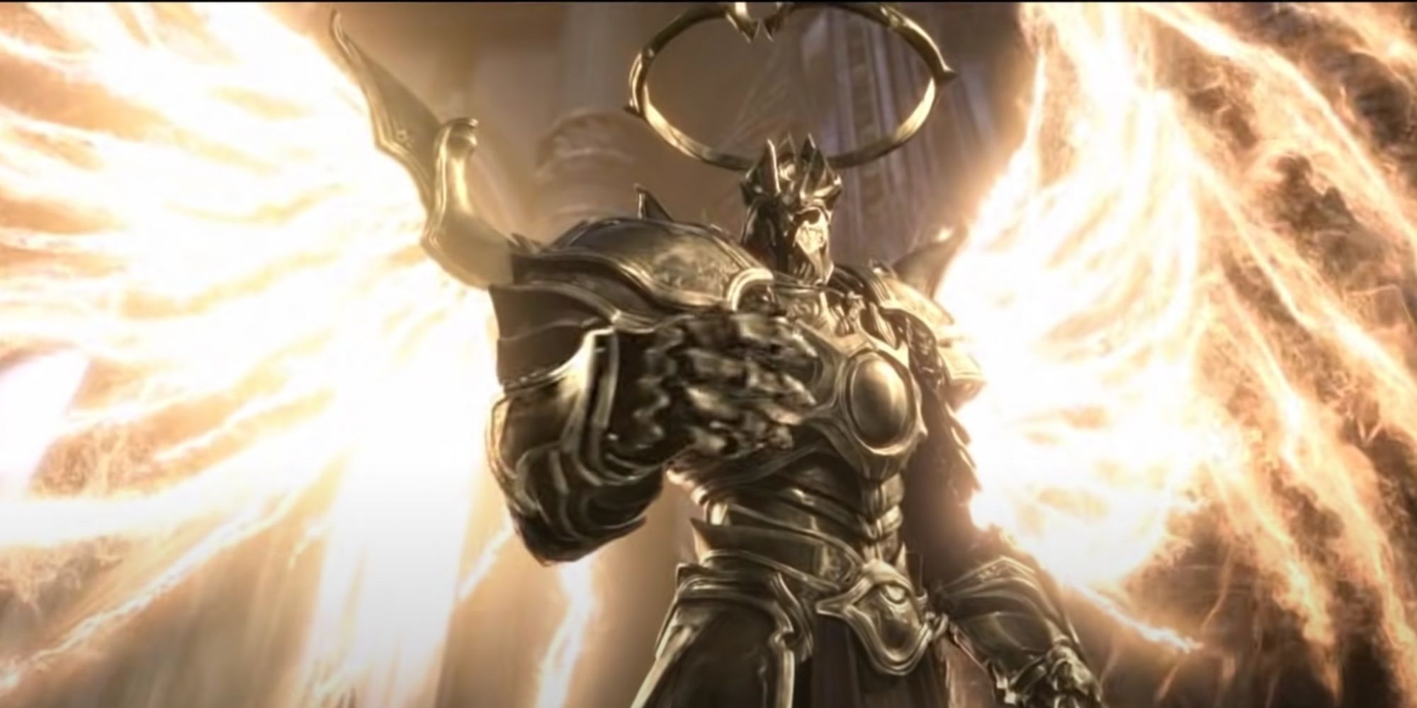 Imperius From Diablo Standing Wings Wide Against His Throne