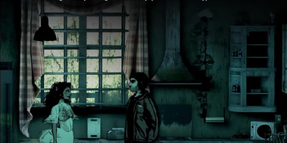 Joe and Agnes from Downfall Redux in a rundown house